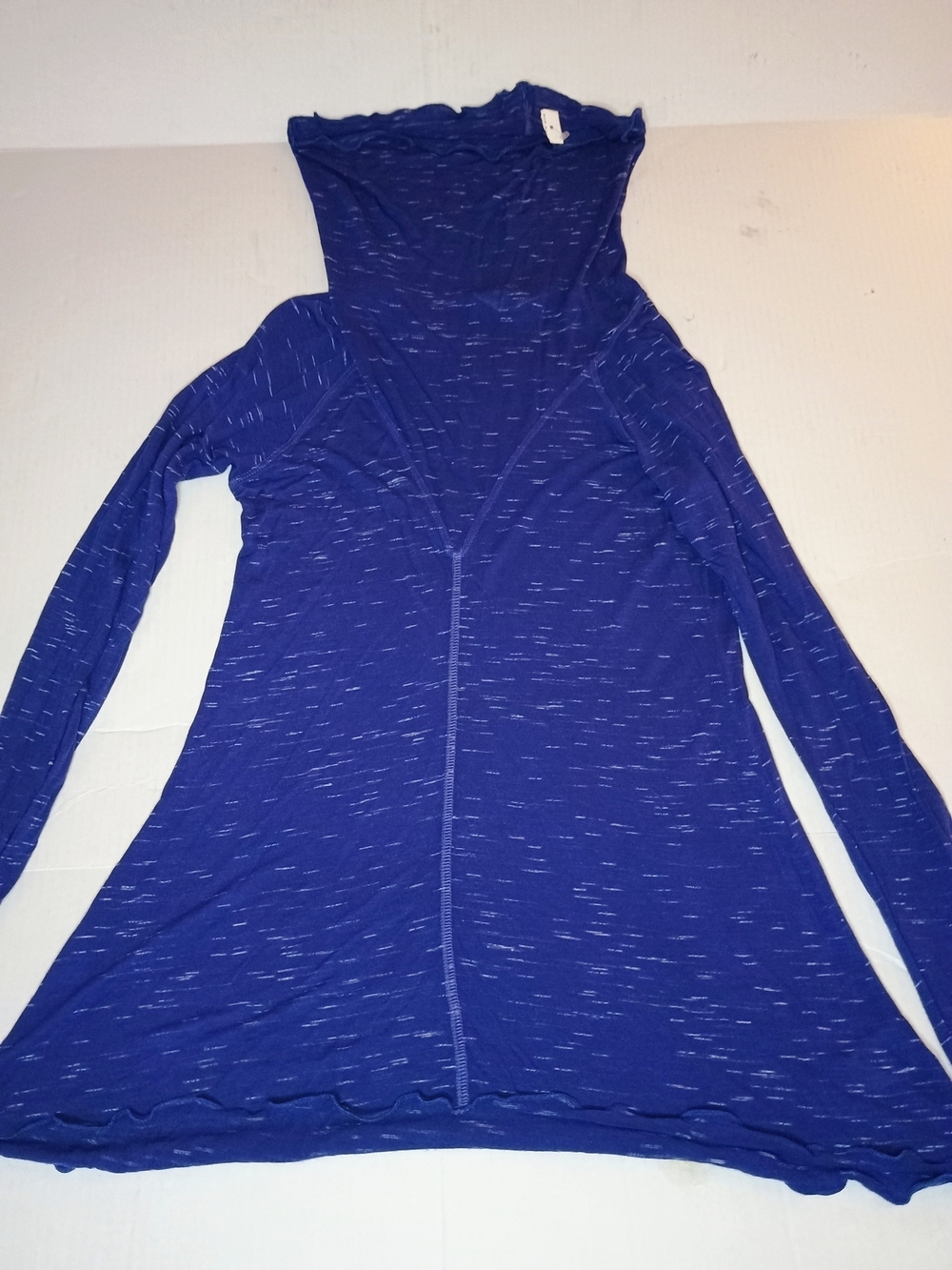 Hard Tail High Collar Purple Blue Long Sleeve Hooded Tunic Size Small